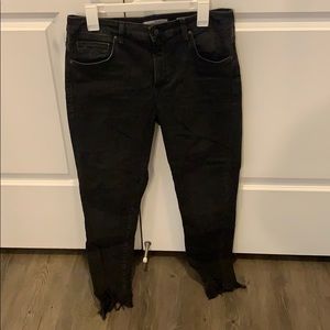 Black Frayed Skinny Jeans